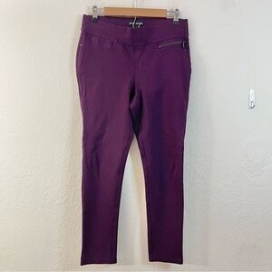 DKNY Jeans Ponte Pull on Pants Aubergine Purple Women Size Small Pockets Career